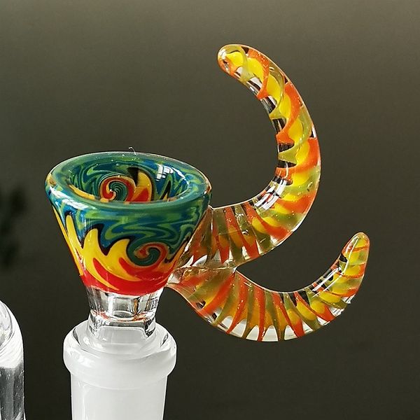 Bol en verre Heady 14,5 mm Joint mâle Bol en verre coloré Styles uniques pour fumer Bongs Livraison gratuite XL-SA05