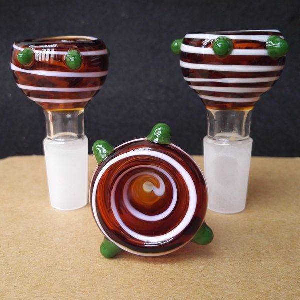 Heady Glass Bowl 14mm 18mm Mâle Joint Perruque Wag Couleur Coloré Pour Bongs Fumer Pipe Herb Bowl