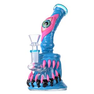 Heady Glass Hookahs 14 mm vrouwelijke gewricht glazen bongs unieke bongs douchekop perc 6inch waterleidingen oogtanden paars blauw groene olie dab rigs Halloween -stijl TX818