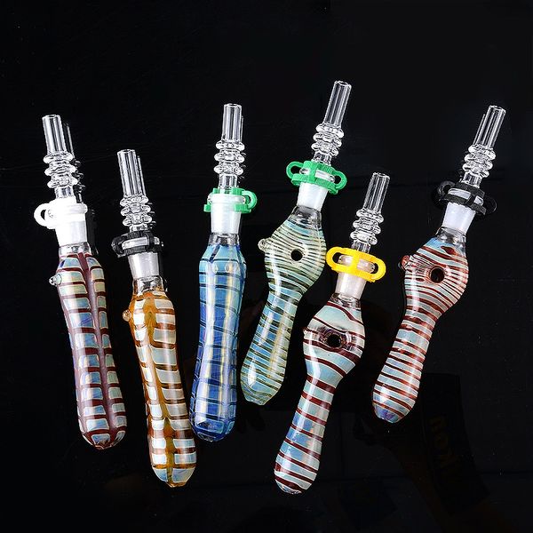 Heady Glass NC Kit Narguilés avec pointes en quartz Dab Straw Oil Rigs Pipes à fumer en silicone Accessoires pour fumer