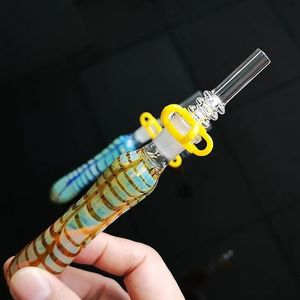 Collecteur de Nector en verre capiteux NC Kits de narguilés avec pointe de Quartz Dab paille plate-forme pétrolière tuyau de fumée tuyaux de cuillère à main NC