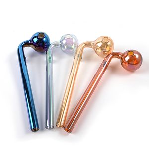 Pipe en verre Heady Pipes pour fumer Mini placage électrique Tuyaux de brûleur à mazout Barboteur Outils de tabac portables Type gratuit Unique Petits Rigs Dab