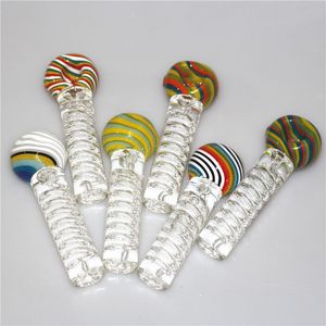 Heady Glass tabak handbuizen pyrex lepel bongs oliebranders nagelrookpijp dik 6 kleuren kies 4,72 inches