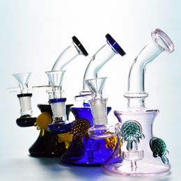 Heady Mini Water Glass Bong Showerhead Perc Oil Dab Rigs Joint femelle de 14 mm avec des tuyaux en verre Banger de 4 mm