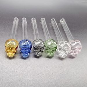 Heady Pyrex Schedel Glazen Oliebrander Pijp Bubbler Tube Mini Roken Handlepel Pijpen Droge Kruid Tabak Oliebranders Kommen Kleine Dab Rigs