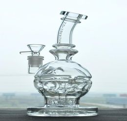 Heady Thick Fab Egg Pipa ad acqua Narghilè Teschio Beaker Dab Rig Bong Ball Recycler Collo piegato in vetro con fungo Matrix5230391