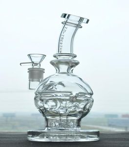 Embriagador Grueso Fab Huevo Tubería de agua Cachimbas Cráneo Vaso Dab Rig Bong Bola Reciclador Vidrio Cuello doblado con hongo Matrix9356795