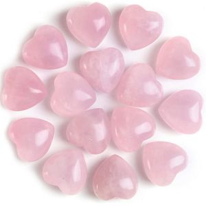 Curreing Crystal Natural Rose Quartz Love Heart Whist Stone Chakra Reiki Balancio para DIY Craft 1 