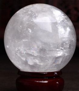 Sphère de guérison décoration magique cadeau fin 860100mm support naturel blanc Calcite Quartz cristal sphère boule guérison pierre précieuse 9046195