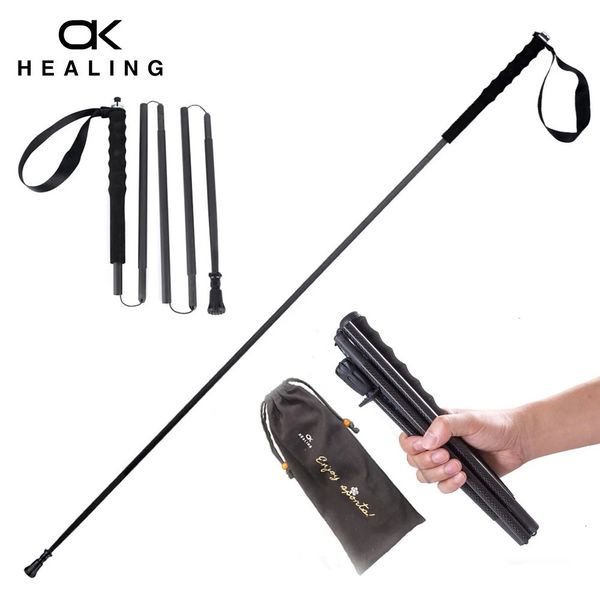 Guérison Ultra Light 115g Trekking Pole Carbone Pliant Randonnée Polon Polaire pliable Marche de marche 240412