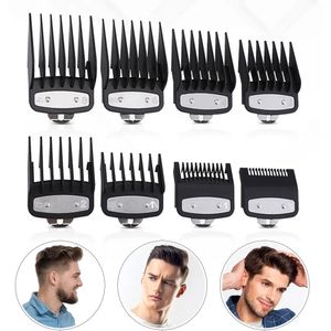 HEALLOR 8 pièces tondeuse à cheveux colorée limite peigne Salon professionnel barbier tondeuse universelle hommes mode arc-en-ciel outil de soin des cheveux 240102