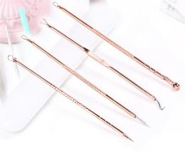 Beauty Health 4 PCS Acné Blackhead Repose Needles Pimple acné Extracteur Black Head Pore Cleaner Nettoying Tool Tool Skin Care7413064