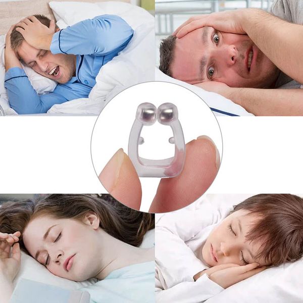 Soins de santé Silicone magnétique Anti ronflement arrêter de ronfler pince-nez plateau de sommeil aide au sommeil apnée garde dispositif de nuit avec étui YDL059