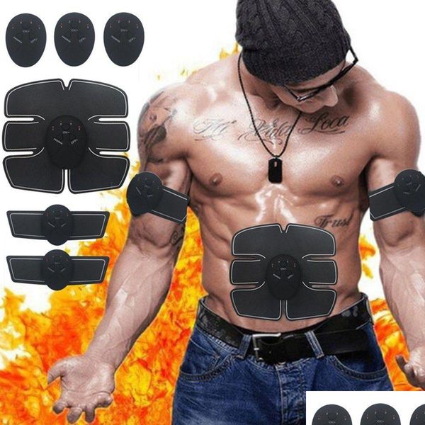 Gadgets de salud Estimador muscular abdominal eléctrico Ejercitador Entrenador Smart Fitness Gym Pegatinas Pad Entrenamiento corporal Masr Cinturón para Uni Dro Dhme4