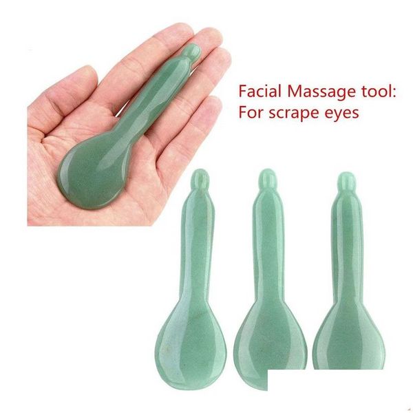 Gadgets de salud Natural Aventurina Jade Piedra Guasha Mas Herramienta Acupuntura Spa Terapia Gua Sha Masr Scra Board Anti Body Drop Entrega B Dhixt