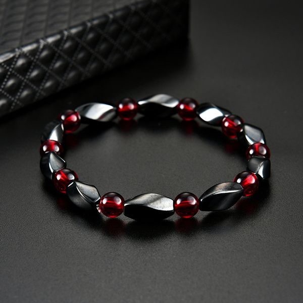 Santé Magnétique Hématite Bracelet Torsadé Perlé Brins Bracelet Bracelet Manchette pour Femmes Hommes Puissance Saine Mode Bijoux 162547