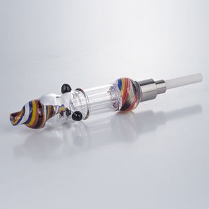 SEALT_CIGARETTE NC101 COLLY COLOR VERRE BONG PIPES SUMEUX 510 Titanium Ceramic Tip Quartz Banger Nail 45/90 Degré Colorful Forf Trof Dab Bubbler Pipe de gréement