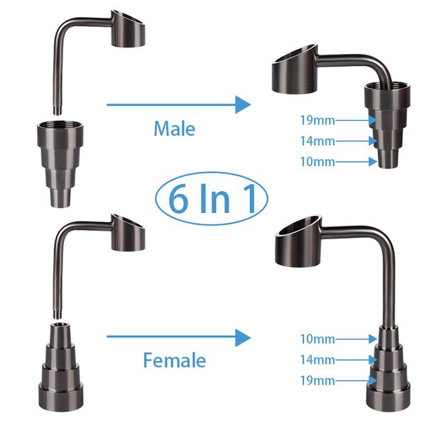 Cigarrillo saludable T012 Titanium Nail GR2 CUBLETOS DE COMBA DE COMBA DE COMBRA CONSULTAS 10 mm 14 mm 18 mm 6 en 1 para accesorios de bongs de vidrio