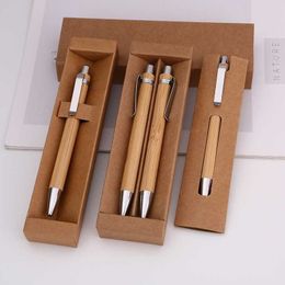 Gezonde creatieve en milieuvriendelijke bamboe penet met beweegbare advertentiepennen die houtmateriaal balpen kunnen afdrukken