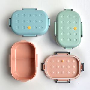 Boîte à lunch pour enfants en bonne santé avec couvercle en silicone Bento Lunchbox Micro-ondes Stockage des aliments Boîte à lunch Conteneurs avec compartiments 1000 ml T200710