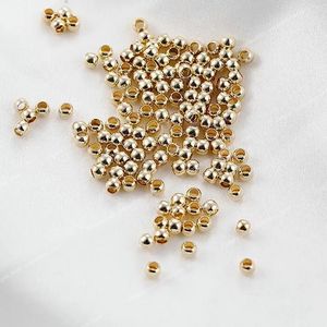 100 pièces de perles à sertir couleur or 14 carats, couvercles de perles à sertir, bouchons, perles d'espacement pour bricolage, fabrication de bijoux, fournitures, fabrication de bijoux, composants de résultats de bijoux