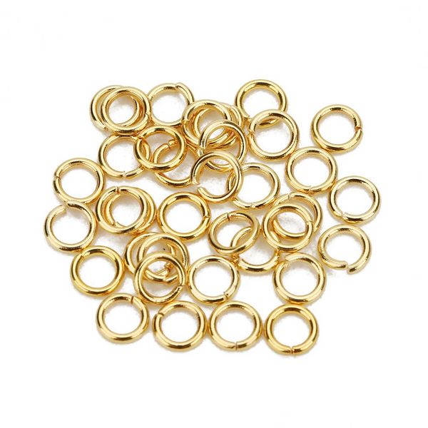100 unids/lote anillo de salto abierto de acero inoxidable 4/5/6/8mm de diámetro anillos redondos de Color dorado para hacer joyería Diy hallazgos fabricación de joyas al por mayorhallazgos de joyería