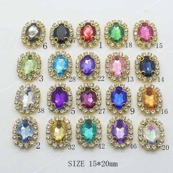 Nuevo precio de venta 10pcs/lote 15*20 mm Accesorios de joyería de joyería Fitón de trabajo de rehinestones de pedestal Decoración de gorras para joyas que hacen hallazgos