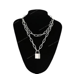 Collar de cadena de bloqueo con colgantes de candado para mujeres y hombres, joyería Punk en el cuello 2020, estética Grunge, accesorios Egirl Eboy, joyería de moda, collar grunge egirl