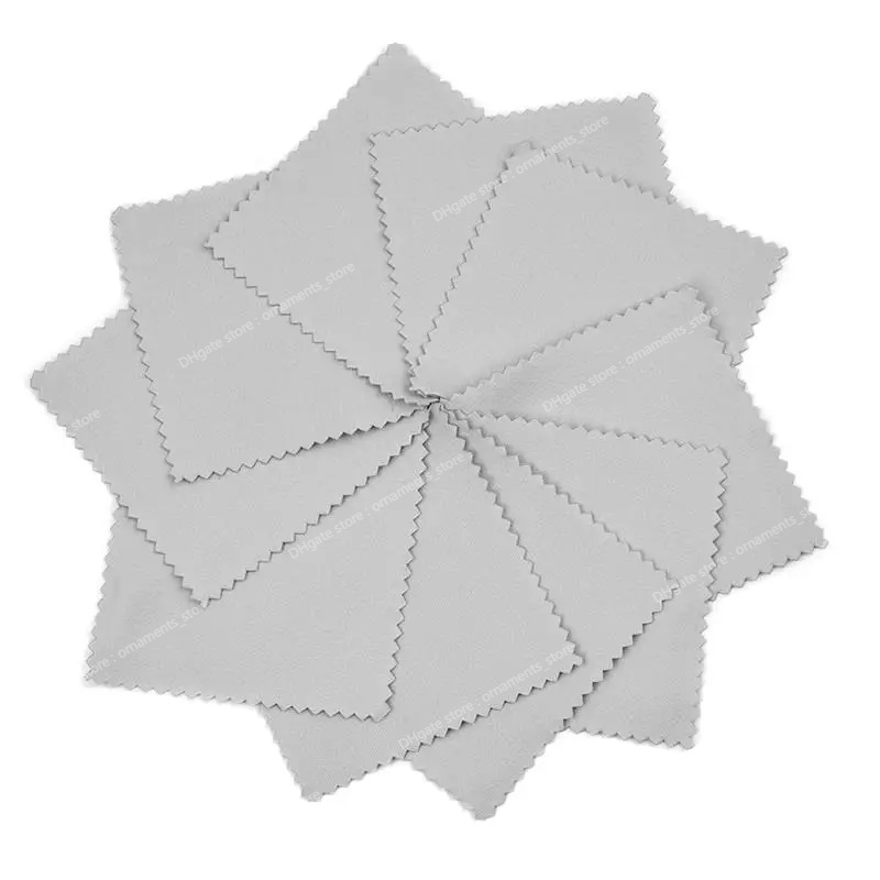 50/10 peças 8x8cm Pano de polimento de prata para limpeza de joias anti manchas reutilizável pano de limpeza macio para manter as joias brilhando Ferramentas Acessórios para joiasFerramentas para joias