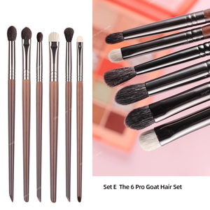 Cosmetic 2/6 pcs Makeup Eye Shadow Brush Set Goat Hair Tool Ultra Soft Make Up Tapered Blender Diffuse Kit Cut Crease Brush Makeup Tools AccessoriesMakeup Brushes