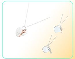 Collier pendentif coeur et clé pour les femmes 925 Silver Sterling Luxury Bielry Cades Co Drop 2203307645470