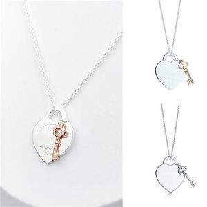 Hart En Sleutel Hanger Ketting Voor Vrouwen 11 925 Zilveren Sterling Luxe Sieraden Geschenken Co Drop 220412309P