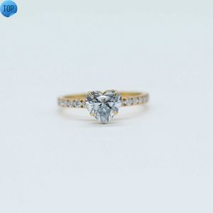 Heart Cut Lab Diamond Wedding Engagement Ring 10K 14K 18K Gold HPHT CVD diamanten sieraden Lab Grown Diamond Ring