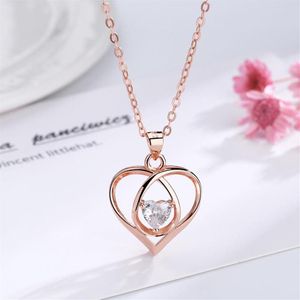 Colliers Design cœur en argent S925, bijoux d'amour éternel pour femmes, mère, petite amie, femme, sans boîte cadeau, ottie235x