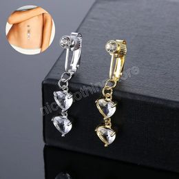 Coeur faux nombril anneau faux ventre Piercing coeur Clip sur nombril ombilical faux piratage Cartilage boucle d'oreille Clip