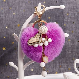 Hart bont hanger sleutelhangers sleutelhanger bal vorm opaal liefde kralen vrouwen meisjes tas charms sieraden accessoires mode auto sleutelhanger ringen houder