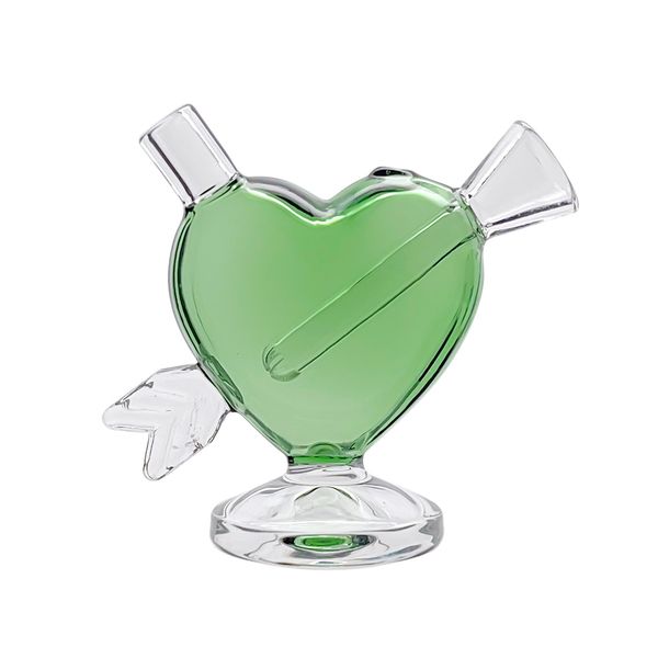 Coeur verre Bongs conduites d'eau narguilés Saint Valentin cadeau coeur barboteur verre émoussé fumée accessoire