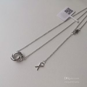 coeur bijoux argent chaîne en or avec diamant pendentif collier ensemble qui se chevauchent 18k pendentifs concepteur de matériel femmes hommes couple montre de mode cadeau de fête de mariage