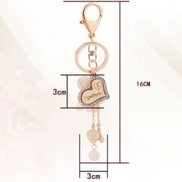 Coeur Amour Porte-clés Bijoux Strass Porte-clés Chaîne Design De Mode Perle Boule Pendentif Sac Charmes En Métal Porte-clés De Voiture Cadeaux221r