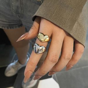 Hart liefde ringen voor vrouwen mannen gepersonaliseerde verloving sieraden goud kleur roestvrijstalen ringliefhebber trouwen bruiloft cadeau