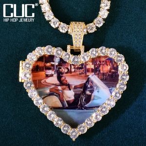 Pendentif personnalisé en forme de cœur et d'amour, chaîne de collier Hip Hop pour hommes et femmes, bijoux 240119