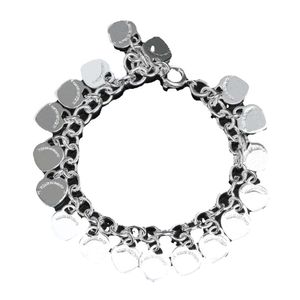 Coeur beaucoup d'amour coeurs Bracelet bijoux 16-21 cm 100% Sier mariage femmes Bracelet bijoux concepteur pour les femmes avec boîte