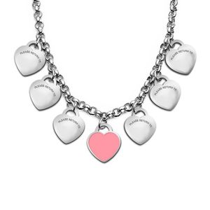 hart ketting vrouw roestvrij staal paar hanger sieraden in de nek Valentijnsdag cadeaus voor vriendin Accessoires w229m