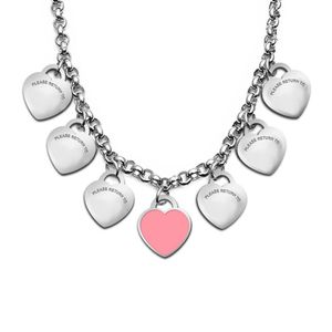 hart ketting vrouw roestvrij staal paar hanger sieraden in de nek Valentijnsdag cadeaus voor vriendin Accessoires w245g