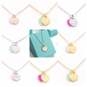 Colliers en forme de cœur pour femme, bijoux de créateur, chaînes, pendentif, breloque en acier inoxydable, cadeau d'anniversaire pour femme, plaqué or, Isms