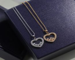Heart Nouveau 925 Bijoux en argent sterling pour les femmes Marque de luxe Boule de zircon Collier Coeur Design243x6860130