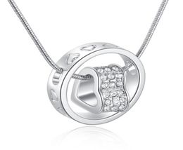 Collier pendentif coeur en argent et or 18 carats, bijoux en Nickel et strass, sans collier pour femmes, YD00774165903