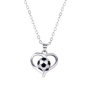 Coeur Pendentif Collier Coupe Du Monde De Football Colliers Souvenir Cadeaux Bijoux De Mode Accessoires