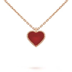 Pendentif coeur doux bijoux de créateur colliers d'amour trèfle à quatre feuilles en argent sterling or rose rouge collier en forme de coeur cadeau pour mariage des femmes en forme de S