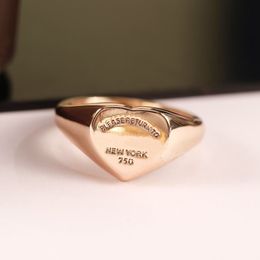 Hartvormige ring Designer sieraden ringen voor vrouwen T Designer RETOUR NAAR NEW YORK Hart sieraden ringen Dames Heren Band Goud Zilver Rose Kleur Cadeau Goth Sieraden Liefde Ring Cadeau AA